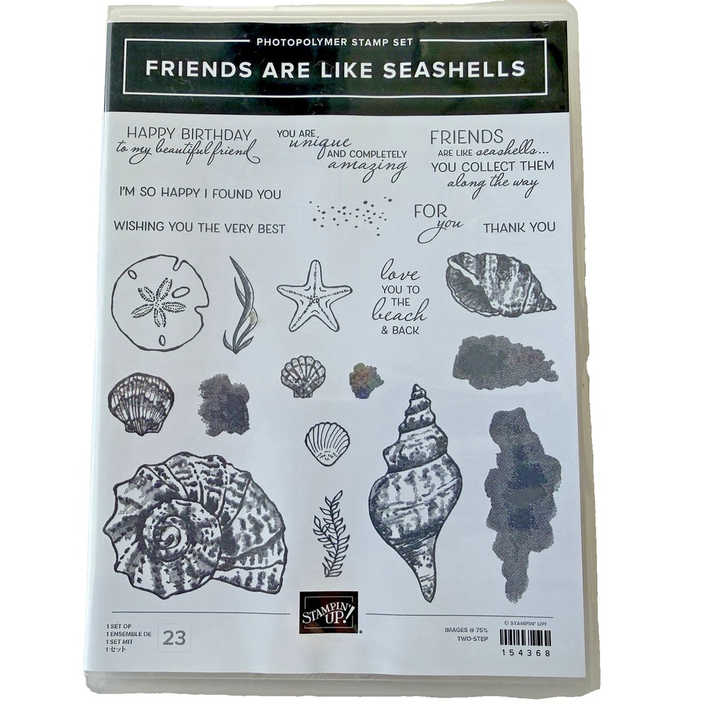 Stampin' Up! Friends Are Like Seashells Clear Stamp Set 154368 Beach Ocean NEW